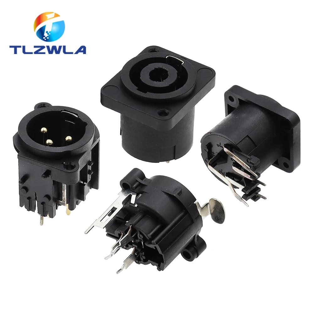 1PCS 3pin XLR Female Socket Connector Panel Mount Mixer Microphone Audio Speakers Plug Adapter — view 3