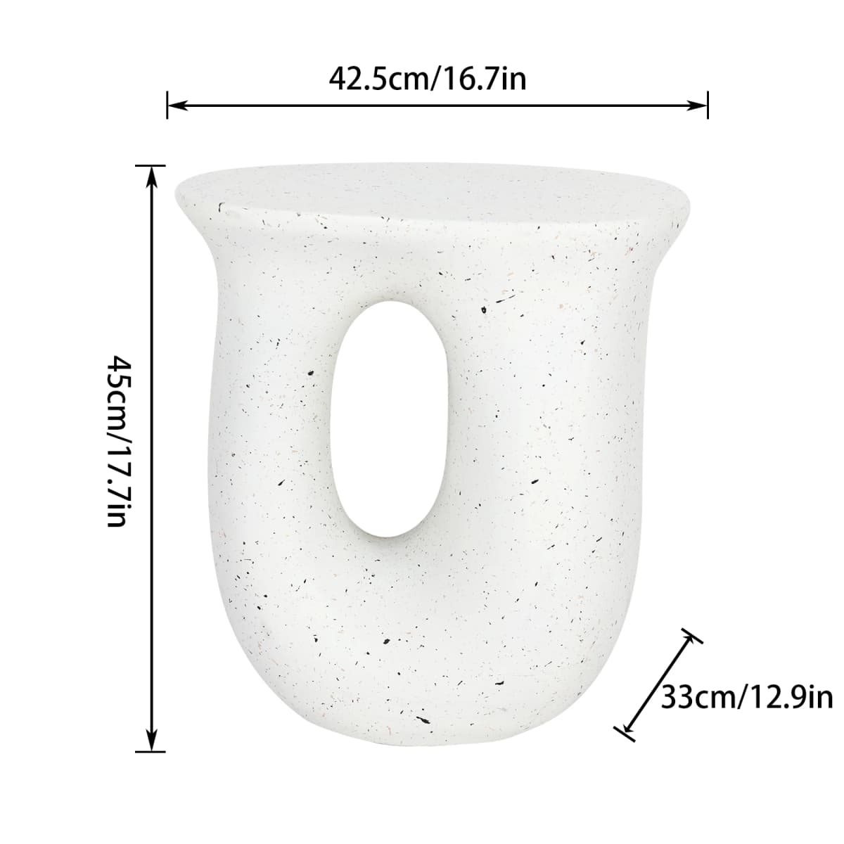 17.7" Pedestal Table Stand Cabin Decor, Handcast Polyresin, Full Color Finish End Table, Side Table, Plant Stand — view 5