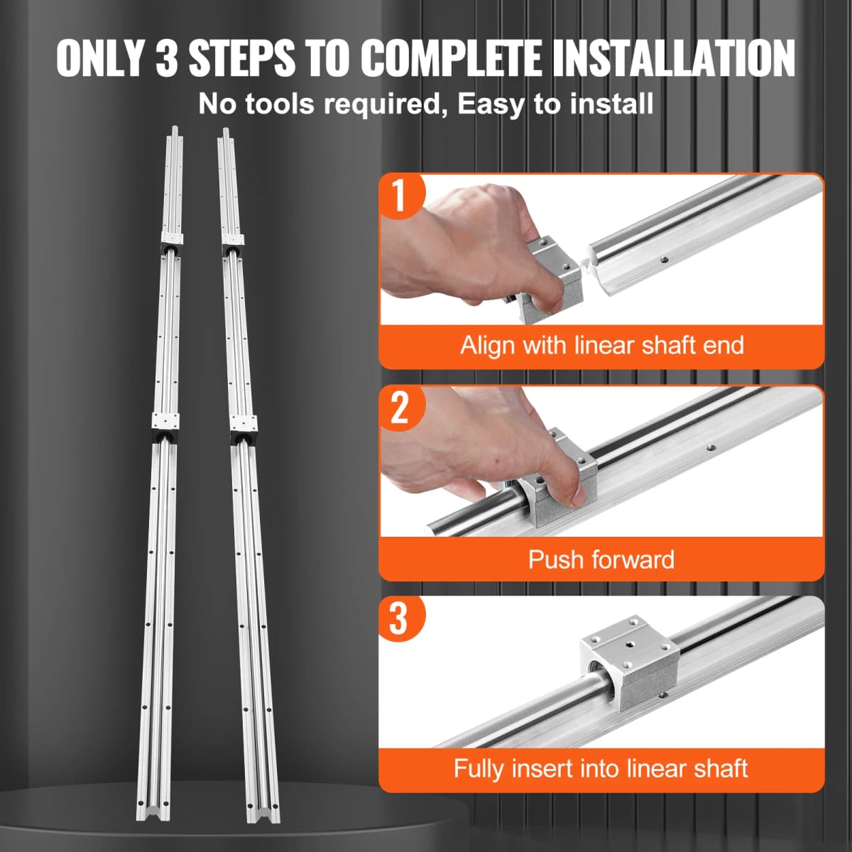 SucceBuy 2PCS Linear Guide Rails SBR16 SBR25 1500-2200mm & 4PCS UU Bearing Blocks Smooth Motion DIY Mills CNC Parts — view 6