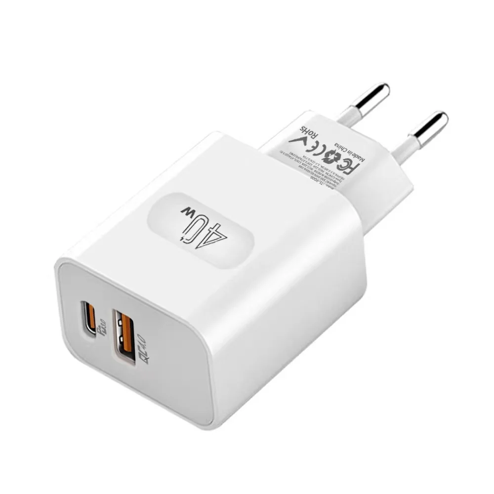 40W USB-C Fast Charger Adapter PD Wall Charger block PD QC 4.0 PPS Dual Port Type C Charger for iPhone Samsung Xiaomi oppo vivo — view 4