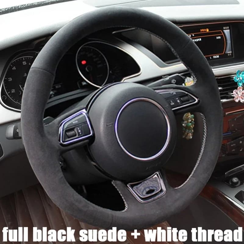 Car Steering Wheel Braid Cover For Audi A1 A3 A4 2015-2016 A7 2012-2018 S7 2013-2018 RS7 2014-2015 Suede Leather Car Accessories — view 5