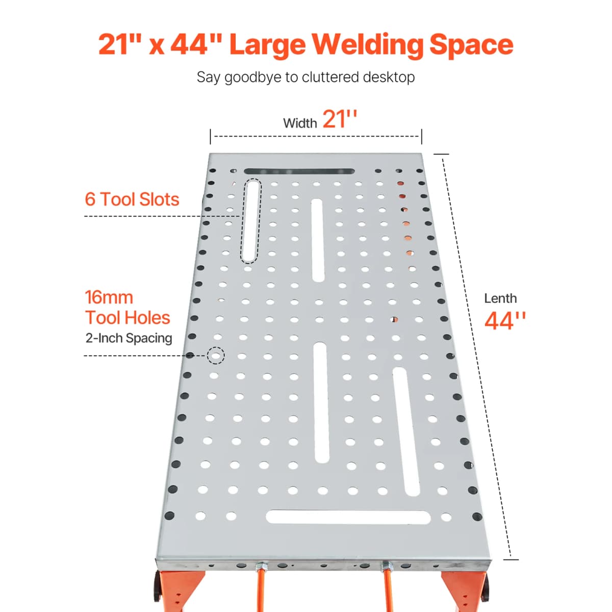 SucceBuy Foldable Welding Table 500 LBS Capacity Welding Workbench 4-Level Adjustable Height Carbon Steel Work Table for Repair — view 4