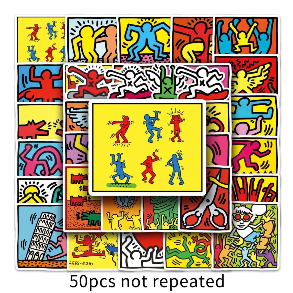 10/30/50PCS Keith Stickers Interesting Art Graffiti DIY Cartoon Decoration Scrapbook Fridge Luggage Laptop Phone Guitar Sticker — view 4