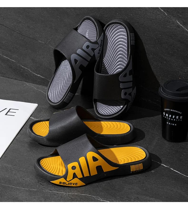 Street trendy slippers for men, summer Korean version, thick sole, exposed toe sandals for men, soft and comfortable indoors — view 4