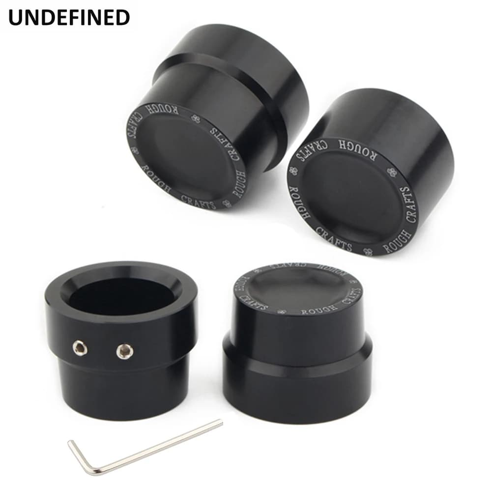 Motorcycle Front Rear Axle Nut Cover Caps CNC Black For Harley Touring Road Glide Low Rider Sportster Iron 883 XL1200 Softail — view 3