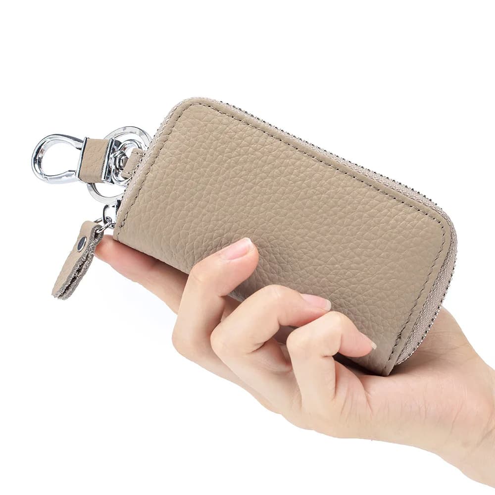 Key Case Multifunctional Zipper Men's Household Key Case Universal Car Keybag Women Leather Organizer Keychain Wallet 10 Color — view 3