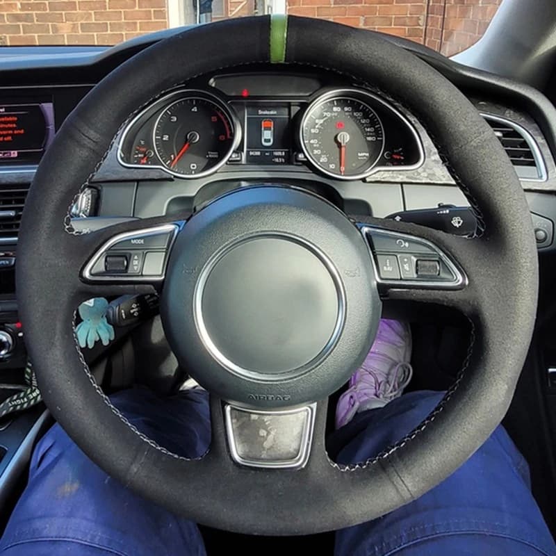 Car Steering Wheel Braid Cover For Audi A1 A3 A4 2015-2016 A7 2012-2018 S7 2013-2018 RS7 2014-2015 Suede Leather Car Accessories — view 3