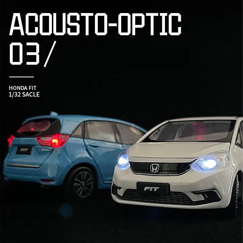 1/32 Honda FIT JAZZ SUV Sport Toy Car JKM Diecast Miniature Model Doors Openable Sound & Light Collection Gift For Boy Boys Kid — view 2