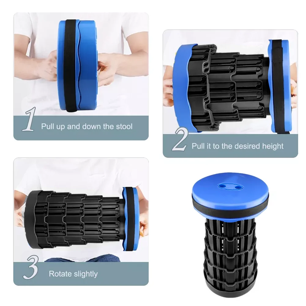 Telescopic Folding Stool for Outdoor Travel and Camping Portable Compact Stool for Adults and Kids — view 3
