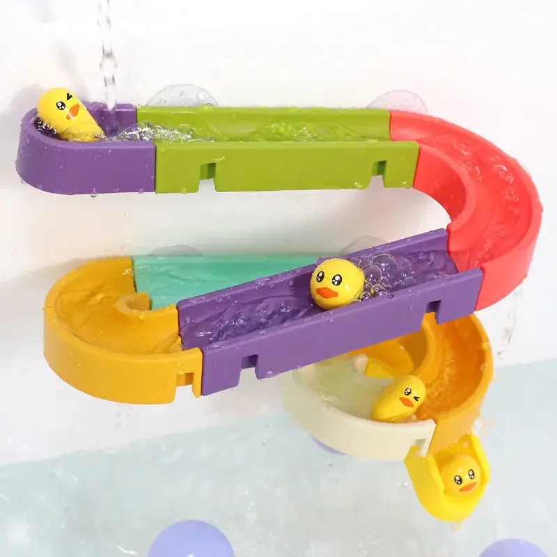 Baby DIY Assembling Track Slide Suction Cup Toys Bath Tub Toys Baby Bathroom Bathtub Shower Toy Set Duck Water Toys for Children — view 3