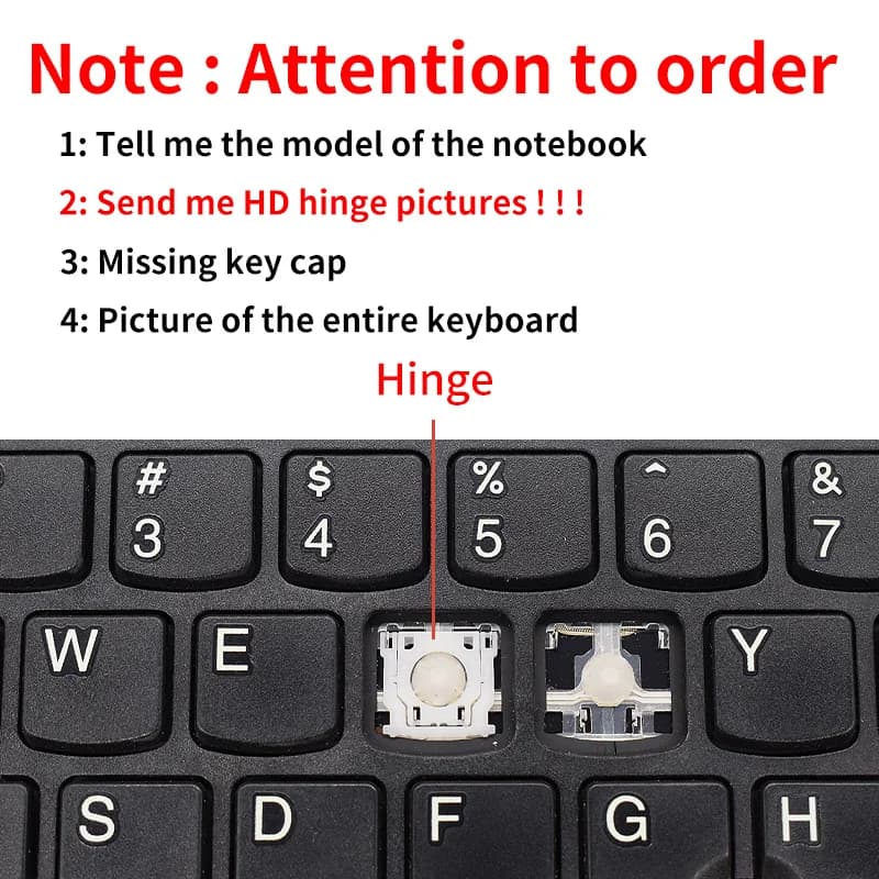 Keyboard Laptop For ASUS ACER HP DELL IBM Lenovo Xiaomi HUAWEI Samsung MSI LG Apple HASEE SONY Cap Keycap And Hinge Replacement — view 2