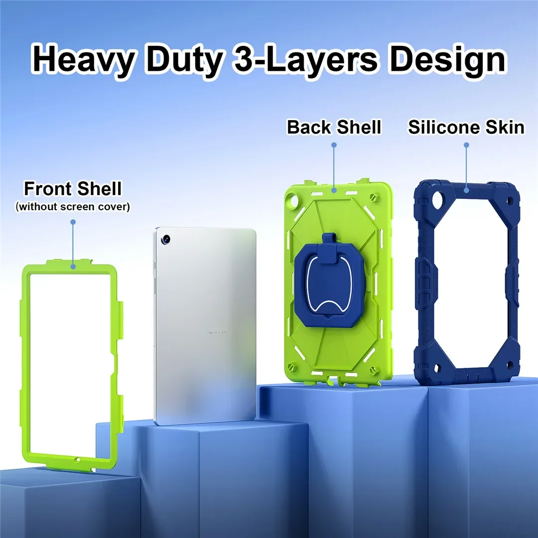 Kids Case For Samsung Galaxy Tab A9 Plus 11 inch 2023 X210/X215 216 Tab S11 A8 10.5 A11 Tablet Kickstand Shockproof Rugged Cover — view 2