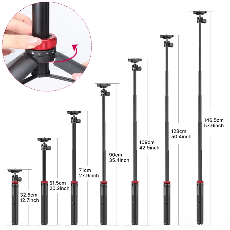 ULANZI TRIPOD MT-44 Tripods Smartphone Vlog Tripods With Cold Shoe Phone Mount Holder For Mobile Tripod Camera Portable SLR — view 5