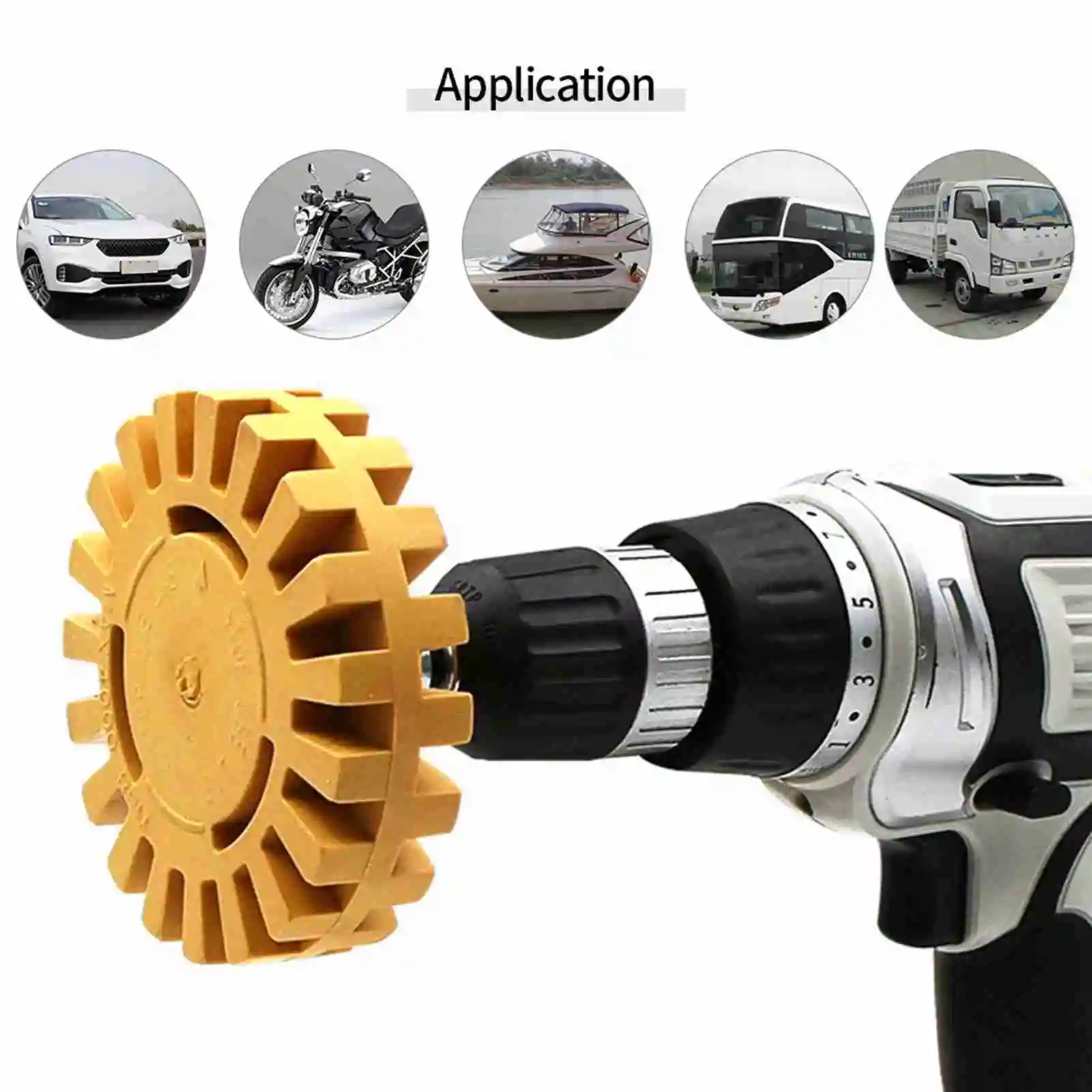 4 inch Pneumatic Rubber Remover Wheel Car Decal and Sticker Removal Eraser Decal Removal Scraper Tools Pneumatic Rubber Remover — view 3