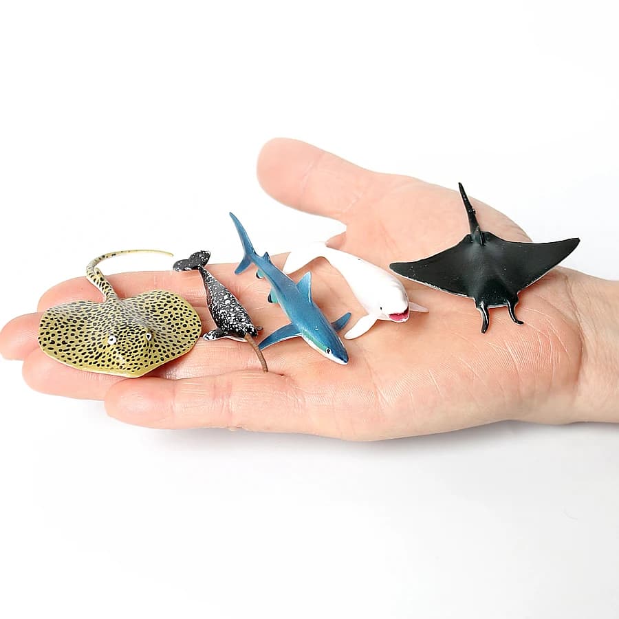 Realistic Mini Sea Animal Figures Dolphin Sharks Whales Octopus Turtle  Stingray Ocean Animals Figurine Cake Topper Kid Toy Gift — view 4