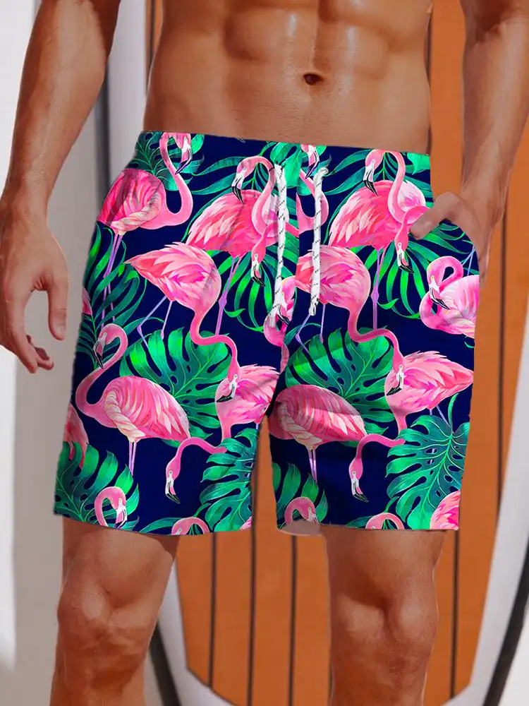 2024 Summer 3D Printed Hawaiian Vacation Style Printing Shorts Men's Board Shorts Casual Swim Trunks Drawstring Breathable Short — view 5