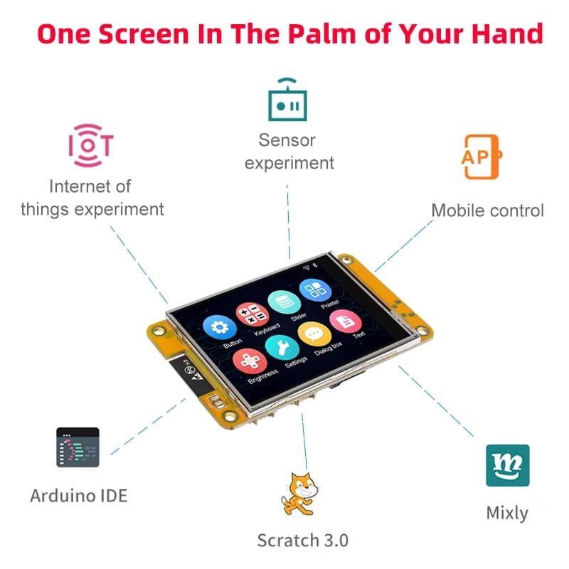 ESP32 MCU 2.8 Inch Smart Display for Arduino LVGL WIFI Bluetooth Touch WROOM 240*320 Screen LCD TFT Module with Free Tutorials — view 3