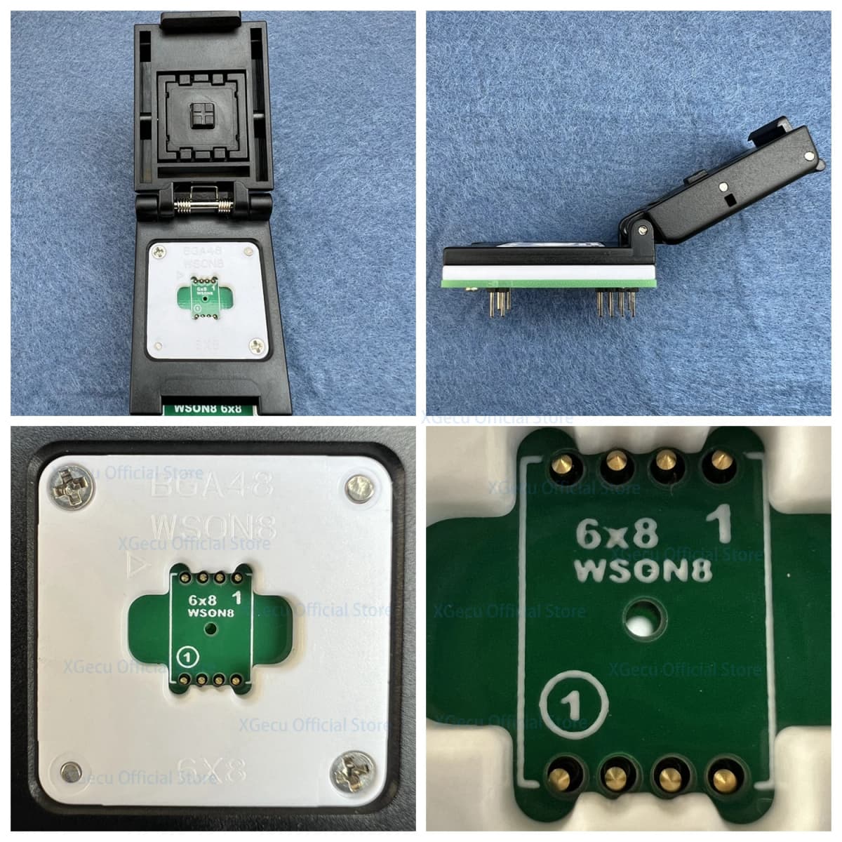 XGecu QFN8 WSON8 DFN8 5X6 or 6X8 IC Socket universal adapter for SPI NAND NOR Flash MLF8  MLP8 SON8 with High-end Spring Probe — view 2