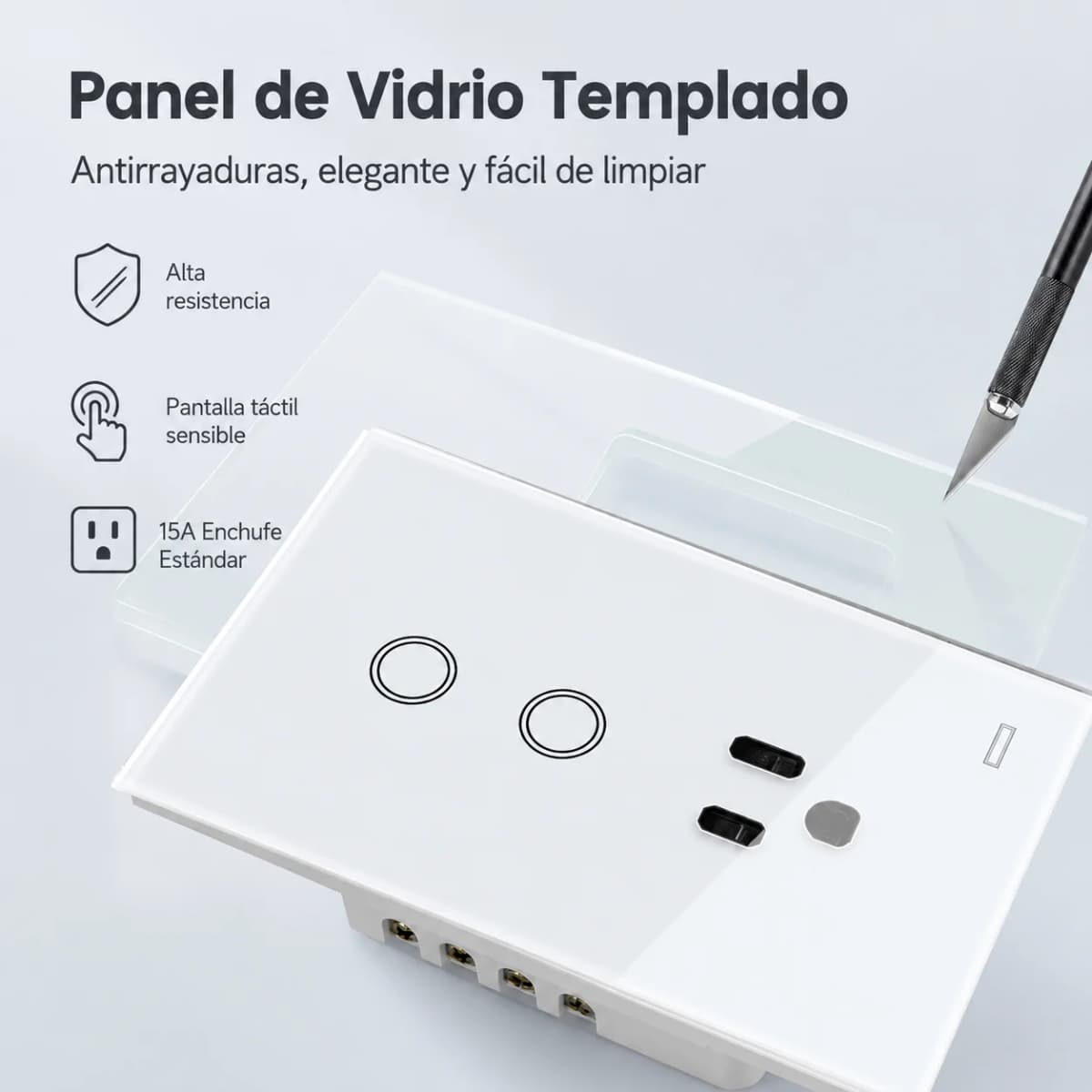 Melery AU Smart Tuya WiFi Light Switch Argentina Plug Australia Outlet Touch Glass Wall Socket Remote by Alexa & Google Home — view 4