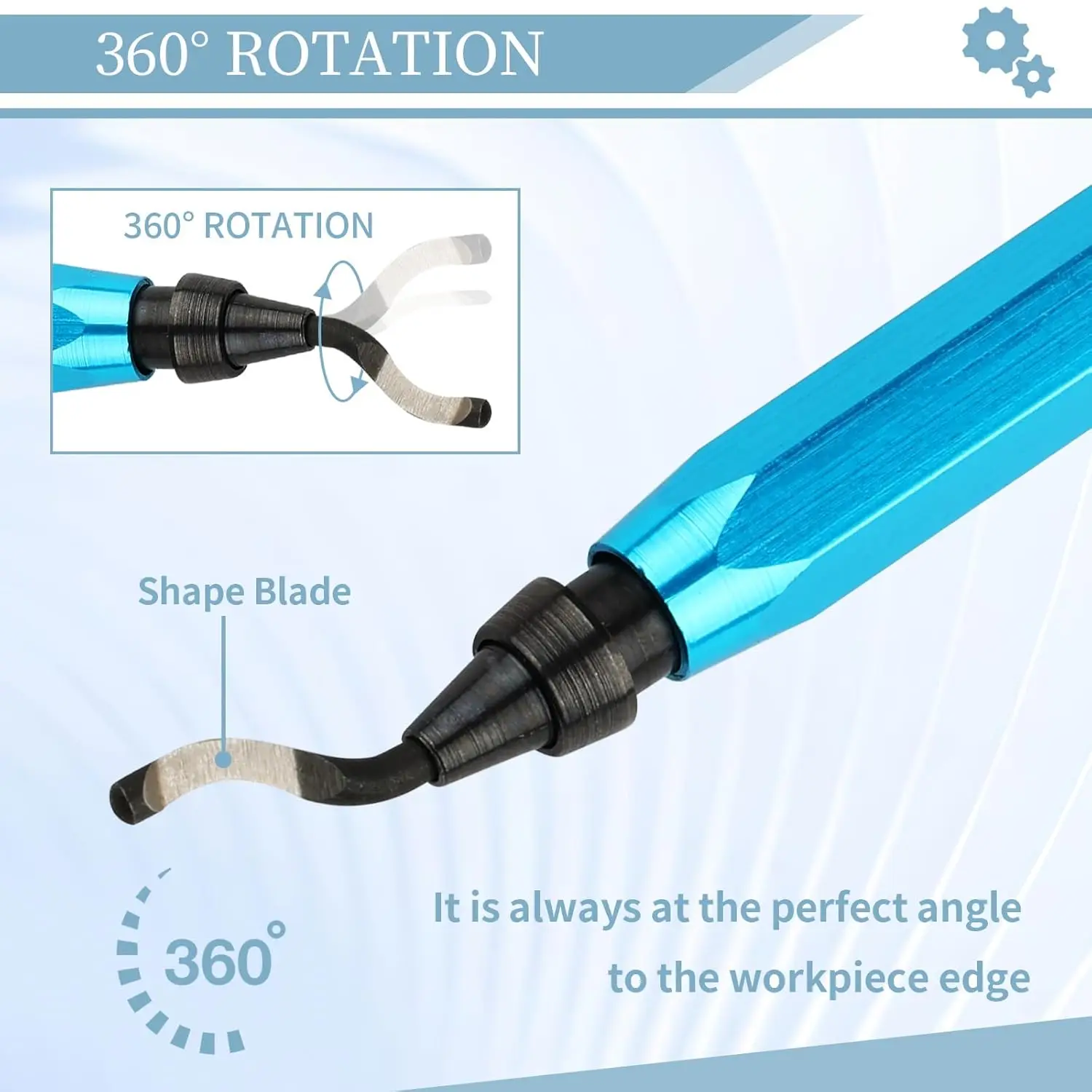Deburring Tool with 12 High Speed Steel Blades, Deburring Tool 3D Printing, Deburring Tool for Metal,Plastic, 3D Printed Edges — view 3