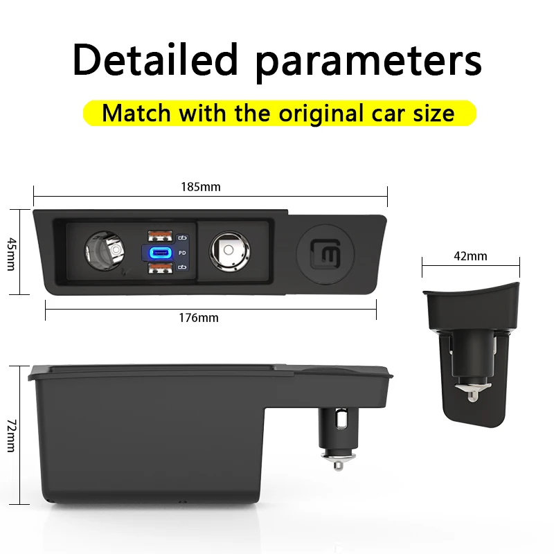 LOYEUANR For VW passat B6 B7  CC R36 Car Charger Cigarette lighter USB Fast Charging Type C  Power Adapter — view 5