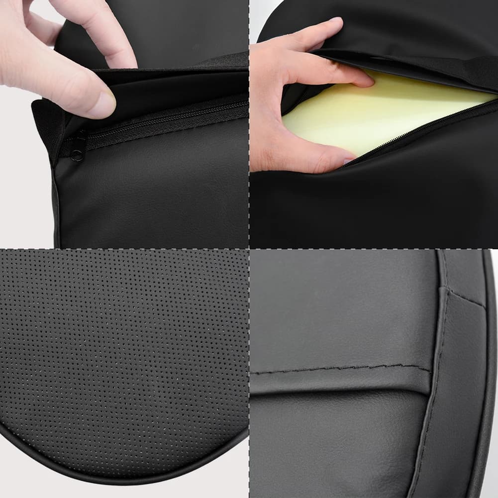 3D Nappa Leather Memory Foam Headrest Car Neck Pillow Support Neck Rest Pillow for Car Pain Relief Travel Neck Support — view 5