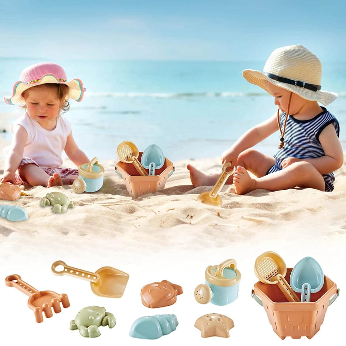 Baby Beach Toys Children Outdoor Summer Sand Play Set Infants Digging SandPlastic Shovels Buckets Water Play Beach Toys for Kids — view 3