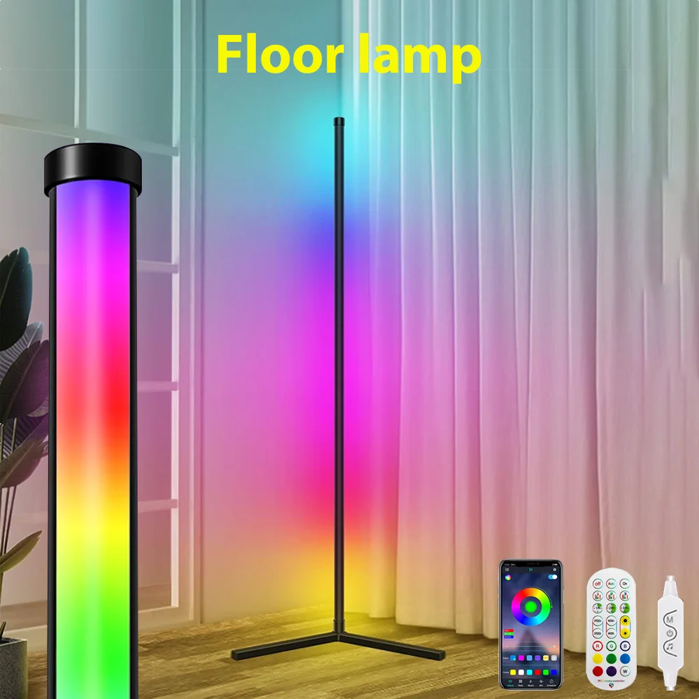 150CM RGB Floor Lamp Corner Light Stand LED Bluetooth Remote Control Streaming — view 2