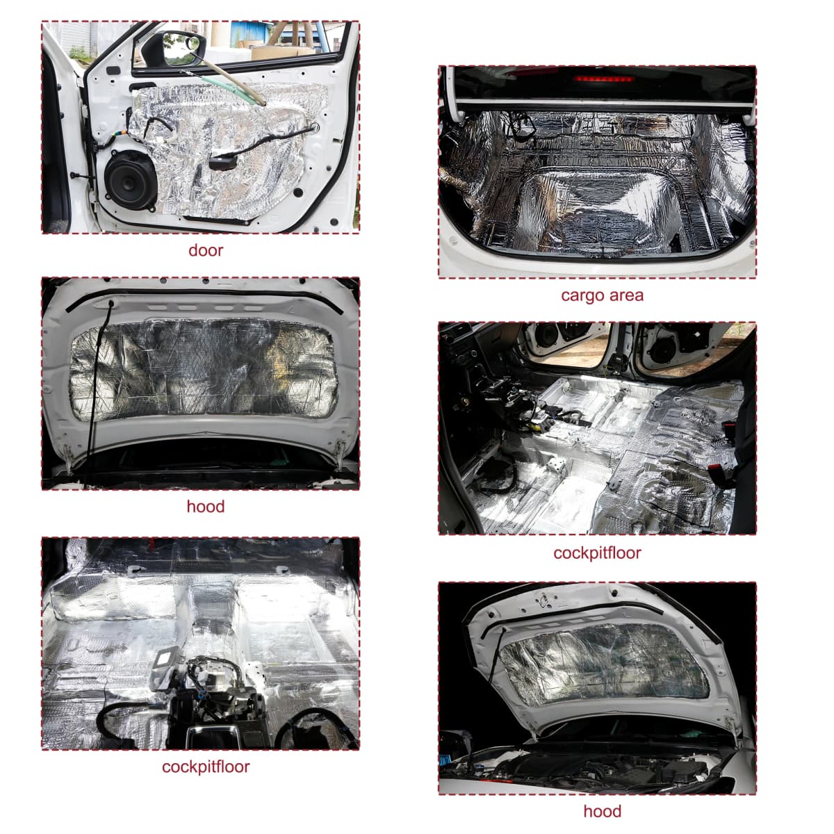 Uxcell Car Firewall Heat Sound Deadener Insulation Mat Aluminium Coating Cotton Self-adhesive Noise Insulation 5mm 10mm — view 2