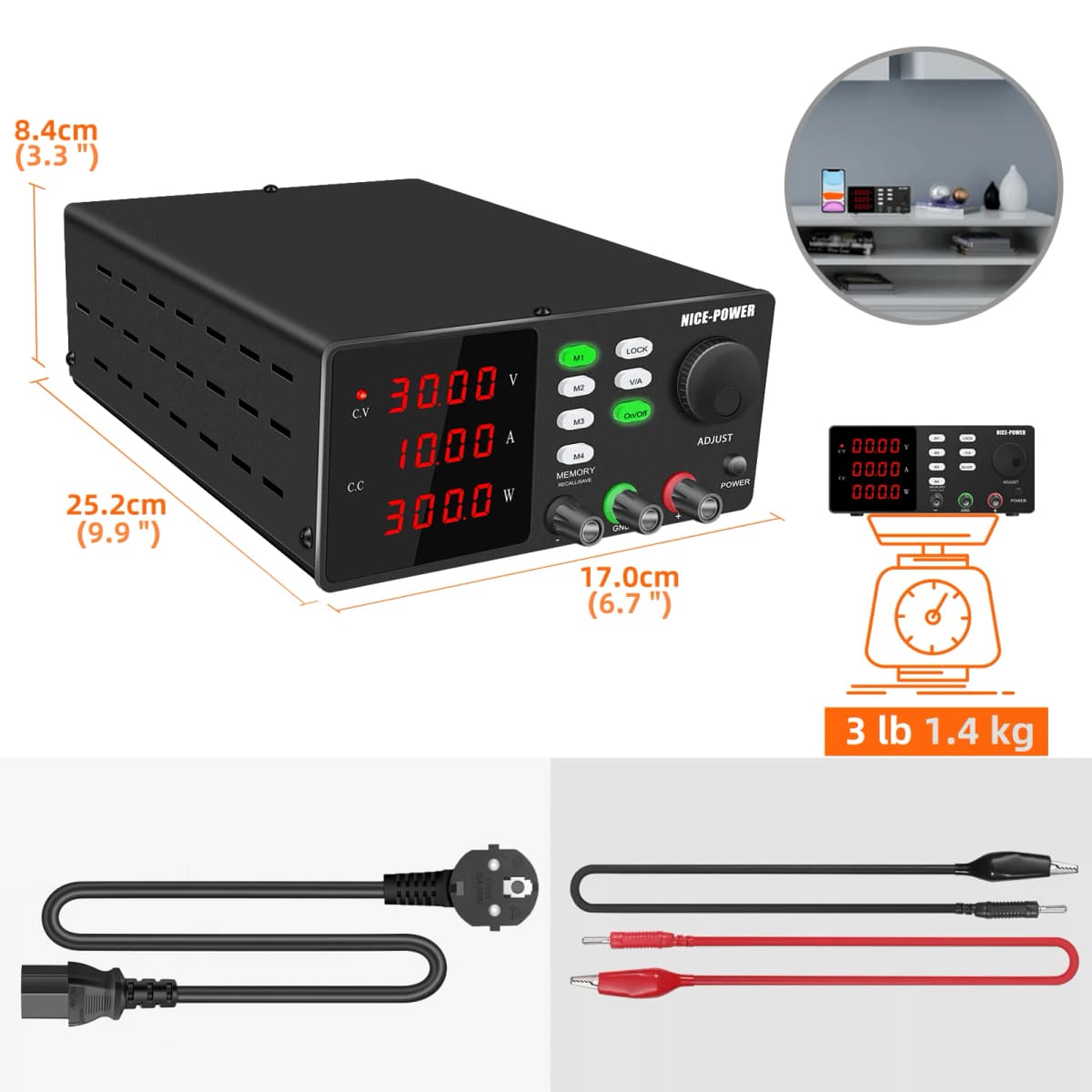 NICE-POWER RS232 Programmable LAB Power Supply 200V 300V DC Adjustable Laboratory Maintenance Workbench 30V 10A Edit Stored Data — view 4