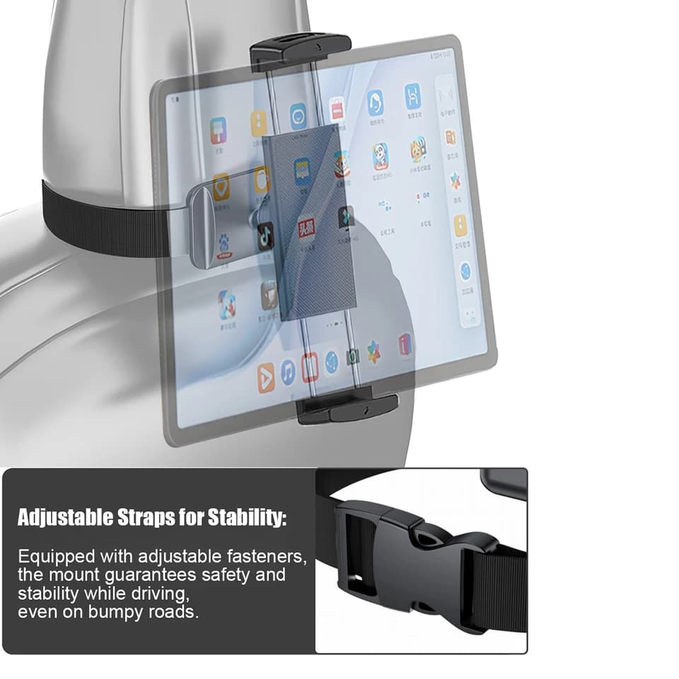 OUTMIX Car Back Seat Tablet Phone Holder Stand 360° Rotatable Adjustable Tablet Bracket for New Energy Vehicles and Automobiles — view 3
