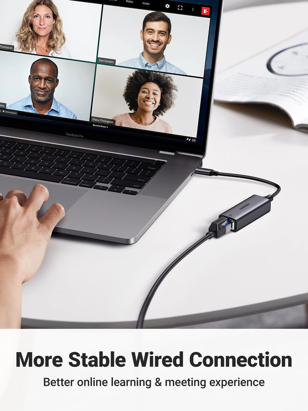 UGREEN USB Ethernet Adapter 1000/100Mbps USB Lan RJ45 For Laptop Macbook Samsung iPad USB Ethernet Network Card — view 3