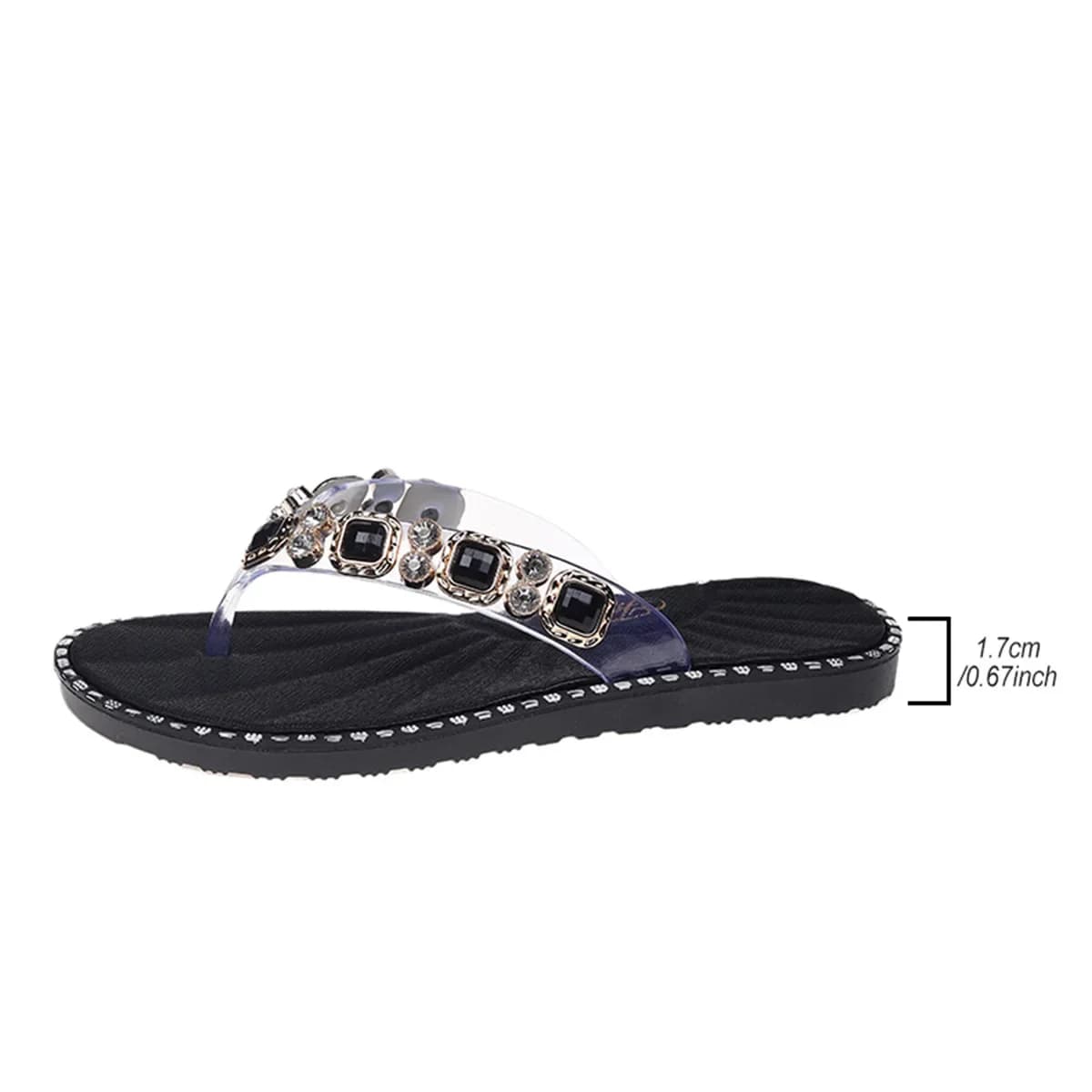 2025 Shoes Woman Spring Summer Thong Flat Flip Flops Comfortable Rhinestone Fashion Opened Toe Luxury Sandals Women Designers — view 6