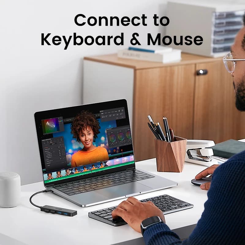 UGREEN USB 3.0 Hub 4 Ports  USB HUB Slim for Mouse Keyboard Compatible with MacBook Pro Air Laptop Desktop PC Xbox PS5 Splitter — view 5