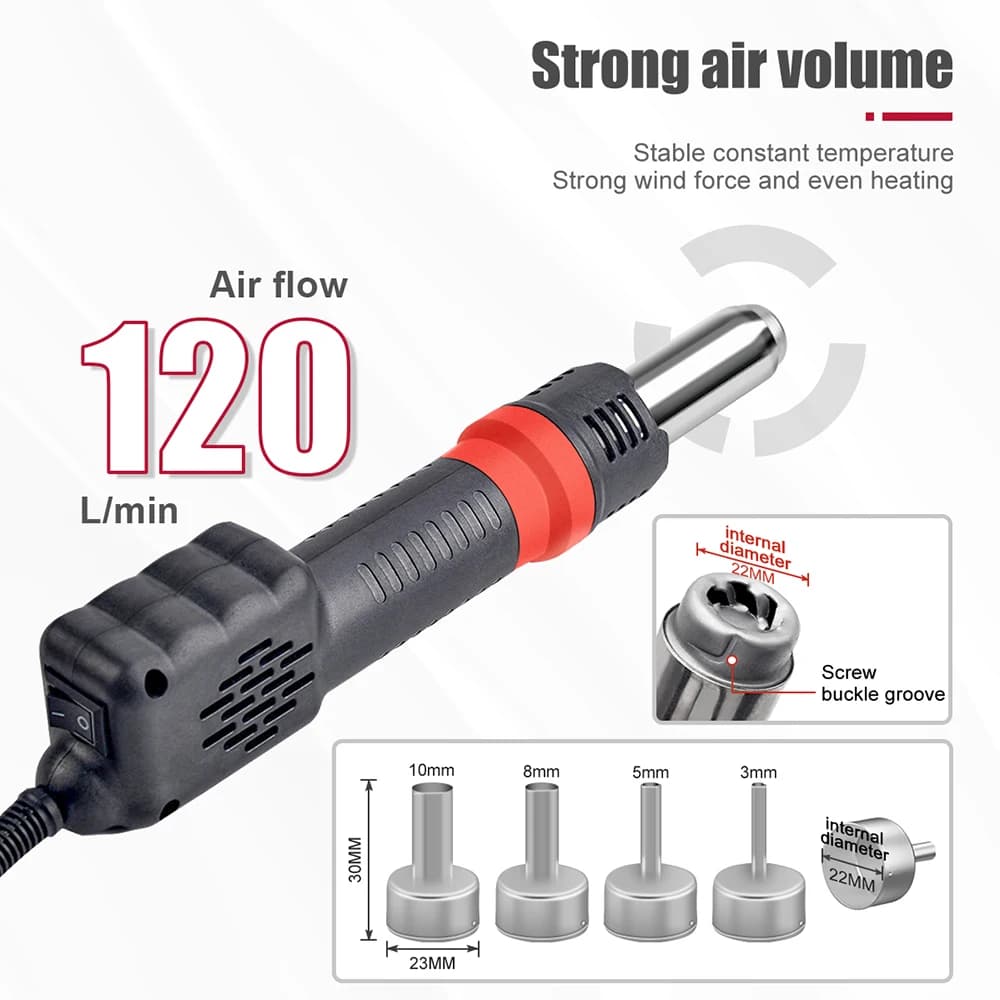 JCD Hot Air Gun 8208 Micro Rework Soldering Station LCD Digital Hair Dryer For Soldering 220V 750W Heat Gun Welding Repair Tools — view 4