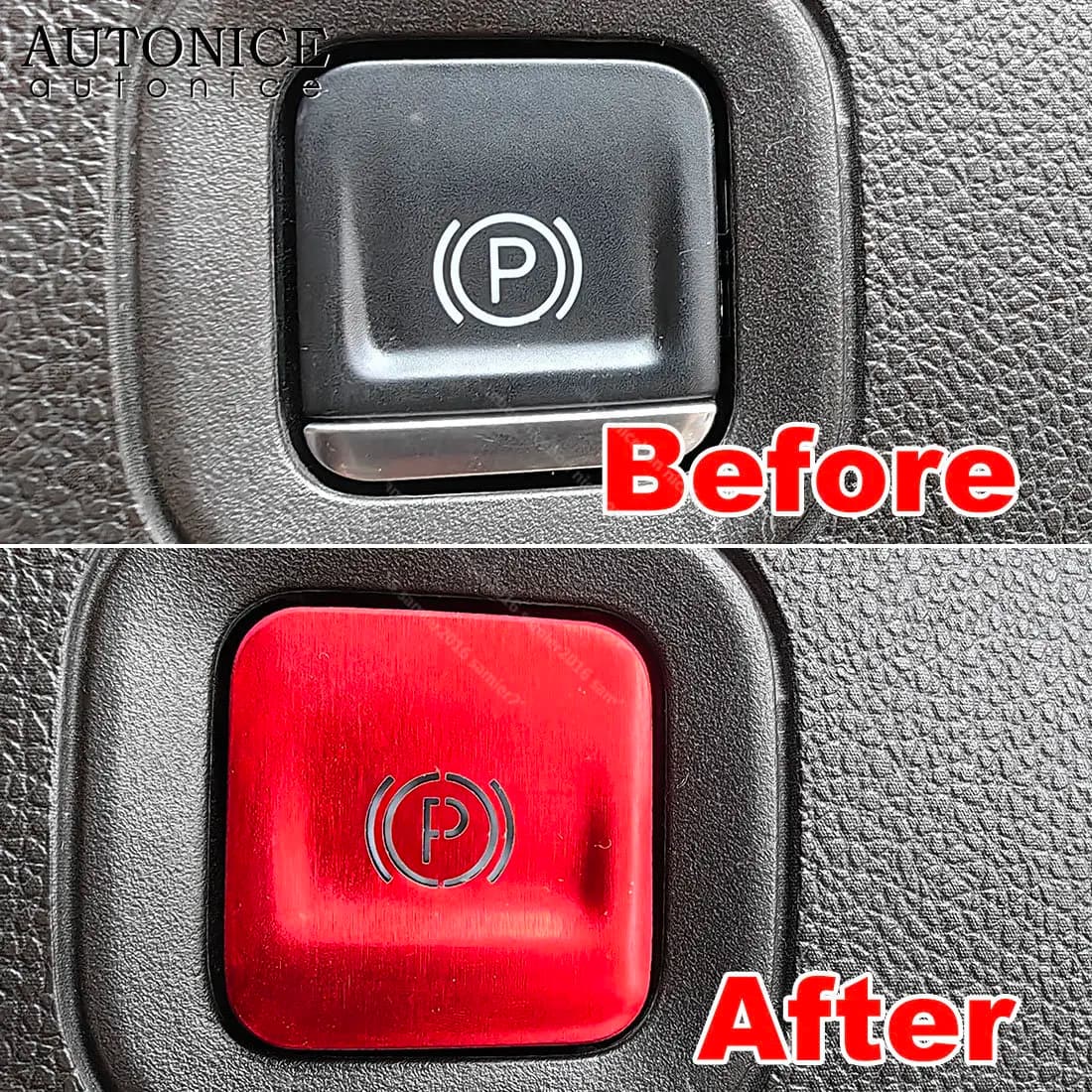 Electronic Parking Brake Button Ring Trim Fit for Chevy Silverado 1500/GMC Sierra 1500 2500 3500 HD Tahoe/Suburban/YUKON HUMMER — view 2
