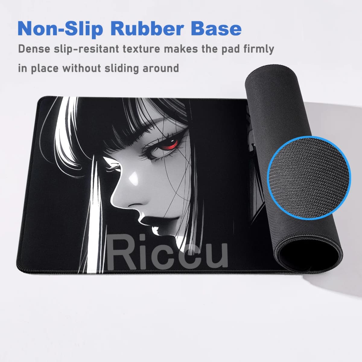 Anime Girls Samurai Oni Mask Mousepad Large Computer Gaming Accessories 400x900mm Gamer Professional Premium Mouse Mat Desk Mats — view 5