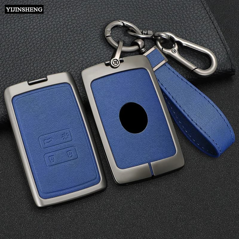 4 Button Zinc Alloy + Leather Car Key Case Cover Skin Holder For Renault Koleos Kadjar Captur Megane Clio Scenic Talisman Arkana — view 4