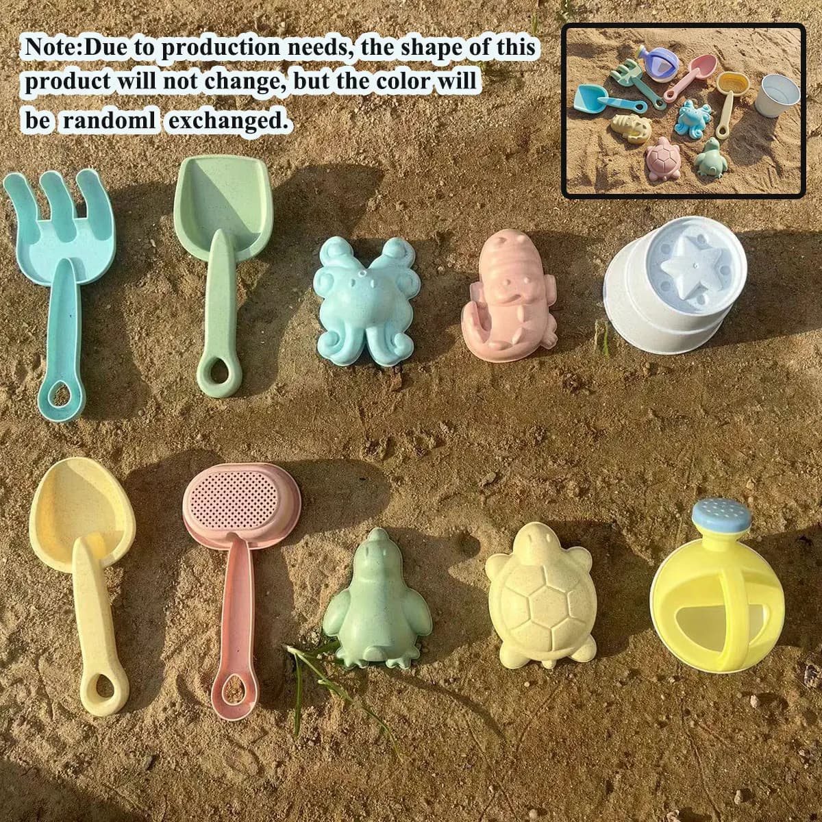 11/5/1 PCS Beach Sand Play Water Set Folding Bucket Summer Toys for Children Kids Outdoor Game Sandbox Accessories Color Random — view 2