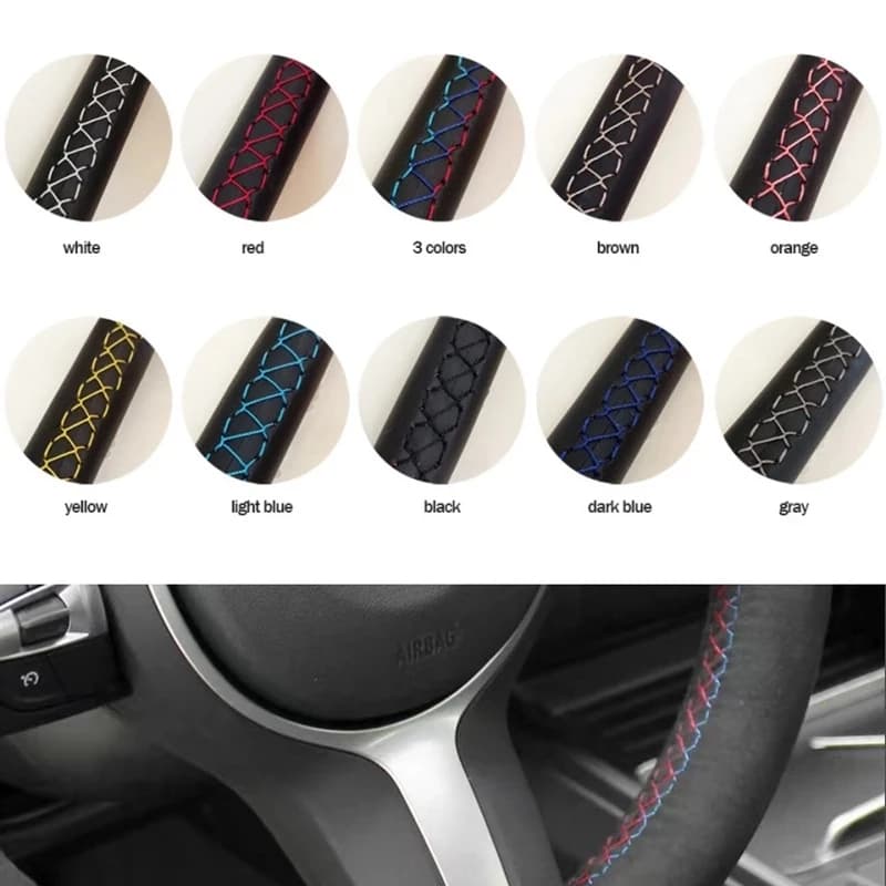 Customized Car Steering Wheel Braid Cover Leather For Toyota Avalon Camry 2018-2019 Crown 2018-2019 Corolla 2018-2020 RAV4 2019 — view 5
