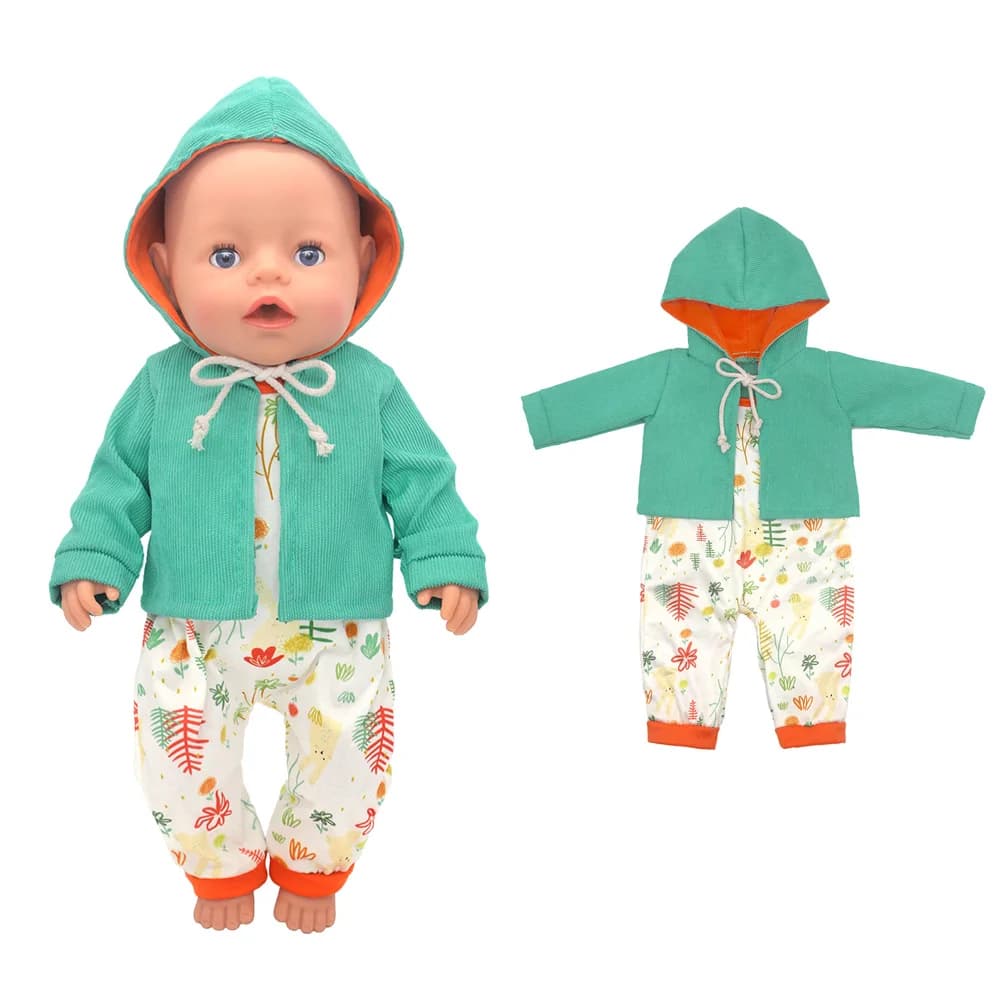 2023 New Dolls Outfit Suits For 17 inch 43cm Baby Reborn Doll Cute Jumpers Rompers New Born Doll Clothes — view 3