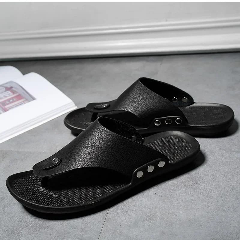 YRZL Men's Summer Flip-Flops Non-Slip Comfortable Beach Sandals for Men Lightweight EVA Slippers for Bathroom Man Shoes — view 3