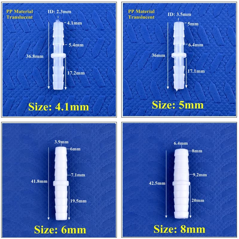 5~200pcs 4~14mm Food Grade Plastic Equal Dia Direct Connectors Aquarium Fish Tank Air Pump Hose Pagoda Joint Water Pipe Fittings — view 4