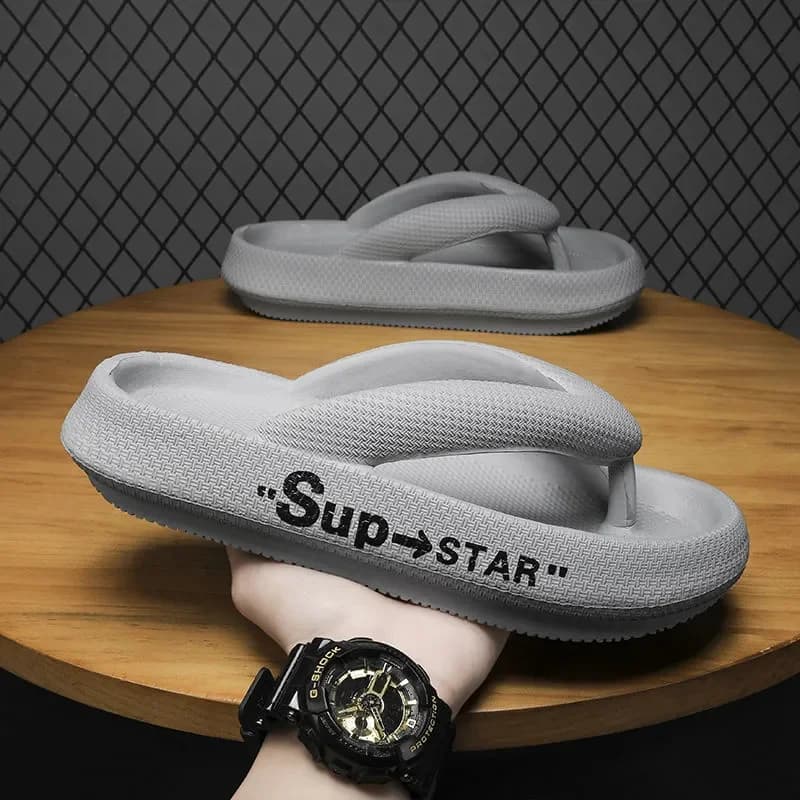 Summer Men's Flip-flops Massage Granule Slippers Comfortable Beach Sandals Men Casual Shoes Platform Flip Flops Bathroom Shoes — view 3