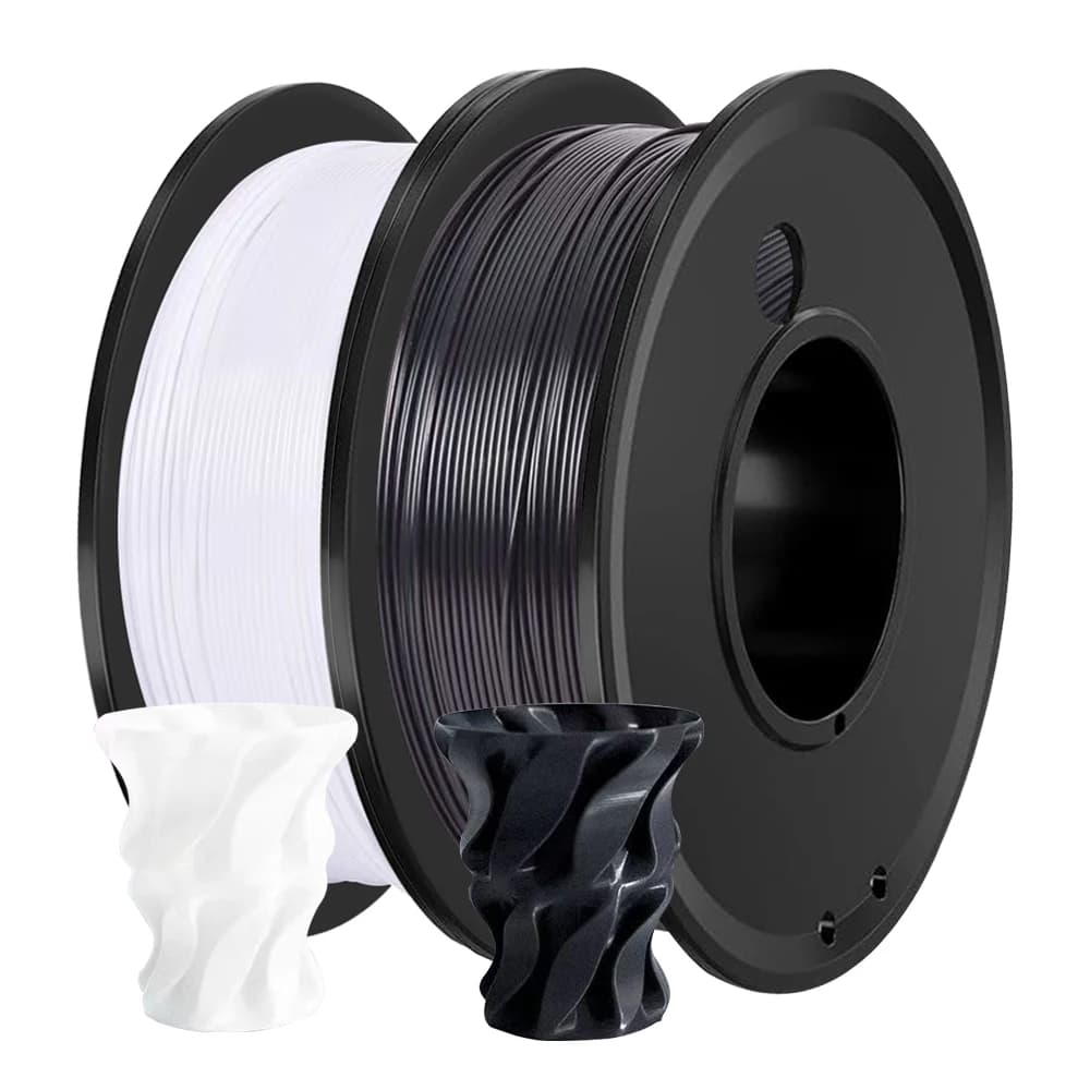 PETG 200G 3D Printer Filament Black and White 1.75mm High Quality FDM Printing Material Solid Color for 3D Printing