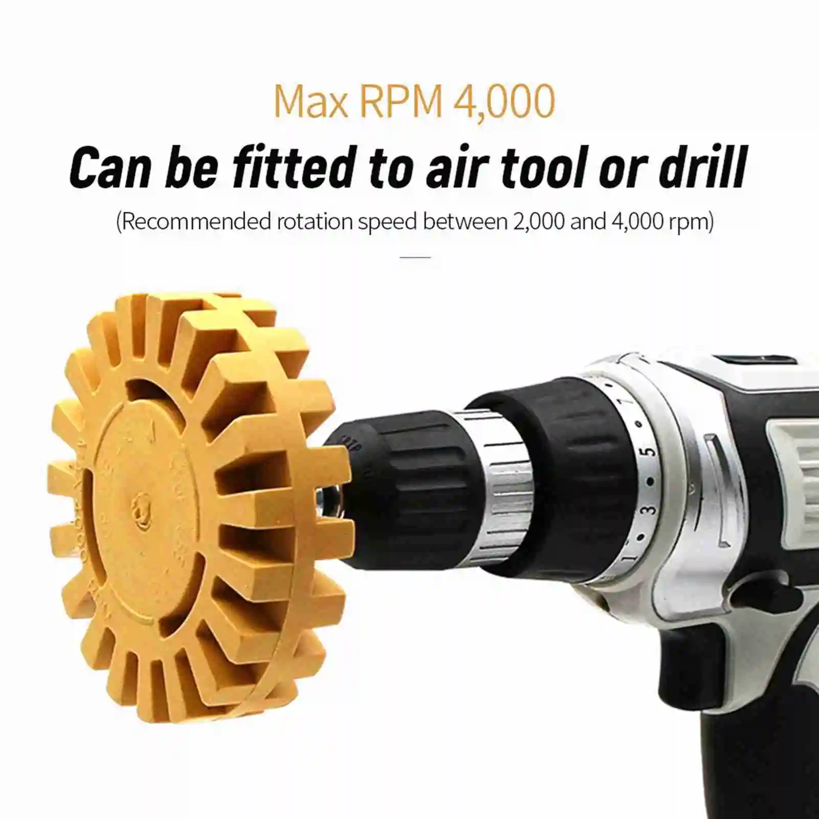 4 inch Pneumatic Rubber Remover Wheel Car Decal and Sticker Removal Eraser Decal Removal Scraper Tools Pneumatic Rubber Remover — view 2