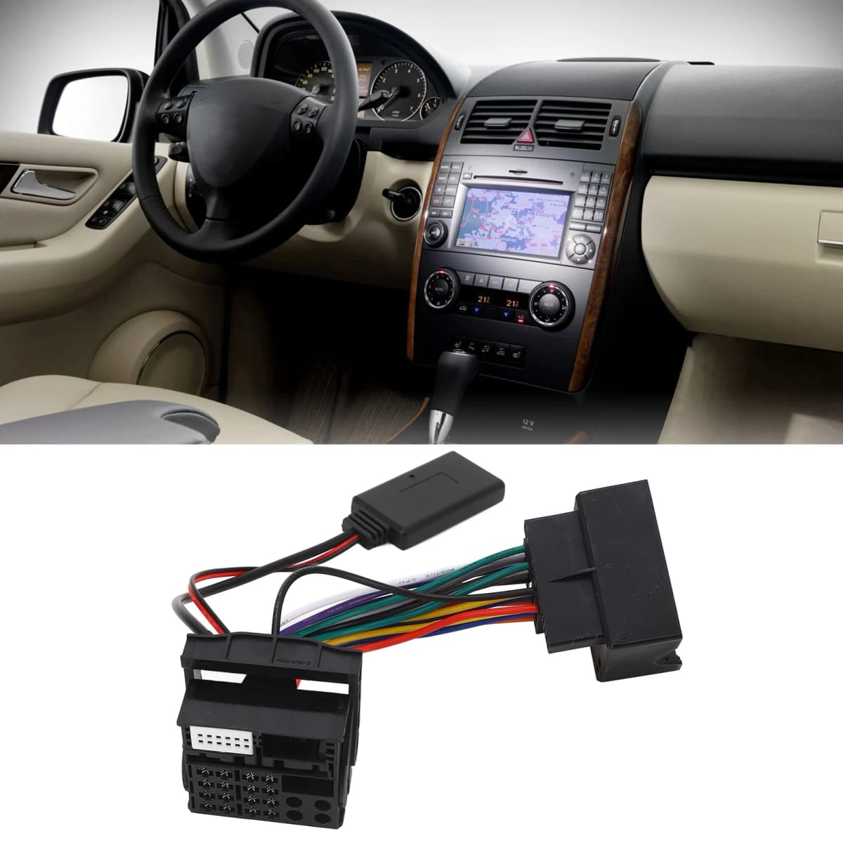 Bluetooth 5.0 Radio Aux Cable 16 Pin for Mercedes W169 W245 W203 W209 W164 Bluetooth AUX Adapter Wireless Bluetooth AUX Cable — view 3