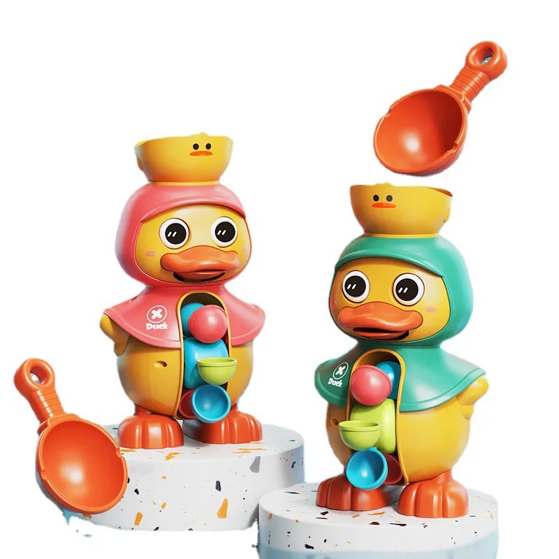 Kids Shower Bath Toys Cute Duck Bathtub Toys for Toddlers 1-4 Years Old with Rotating Water Wheels Bathroom Power Suction Water — view 3