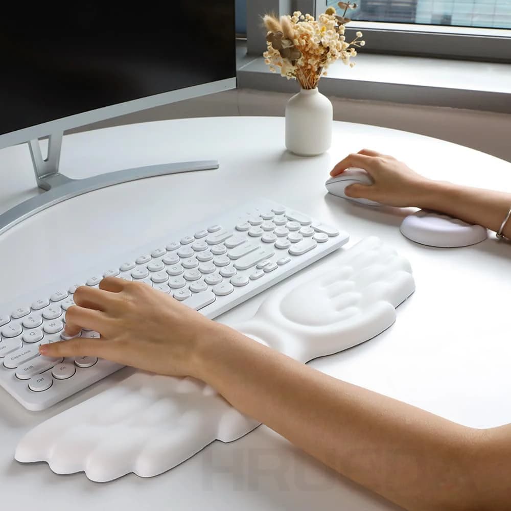 Mechanical Keyboard Mouse Wrist Rest Computer Keyboard Laptop Angel Wing Memory Foam Mouse Cushion Support Pad Wrist Support — view 2