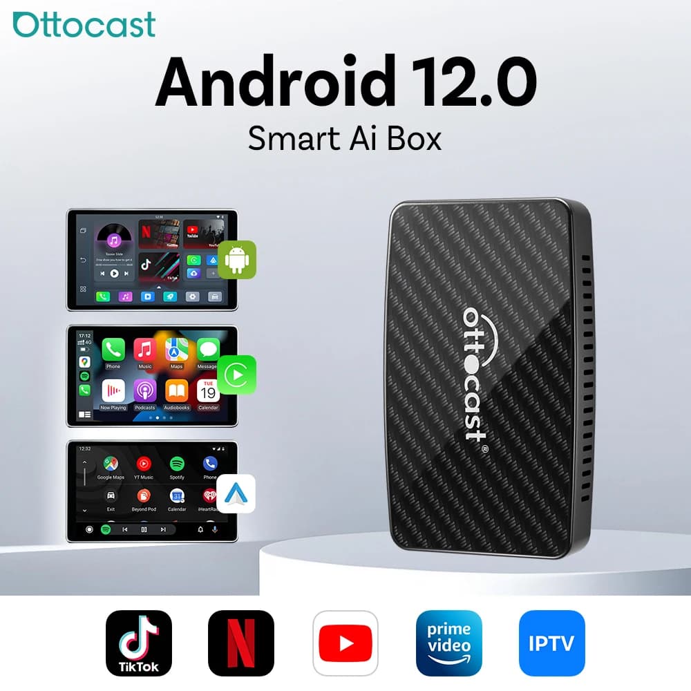 Ottocast Play2Video PRO Ai Box Carplay Android Auto Adapter 2026 New Video Box for Youtube Netflix IPTV Applicable 98% Car — view 3